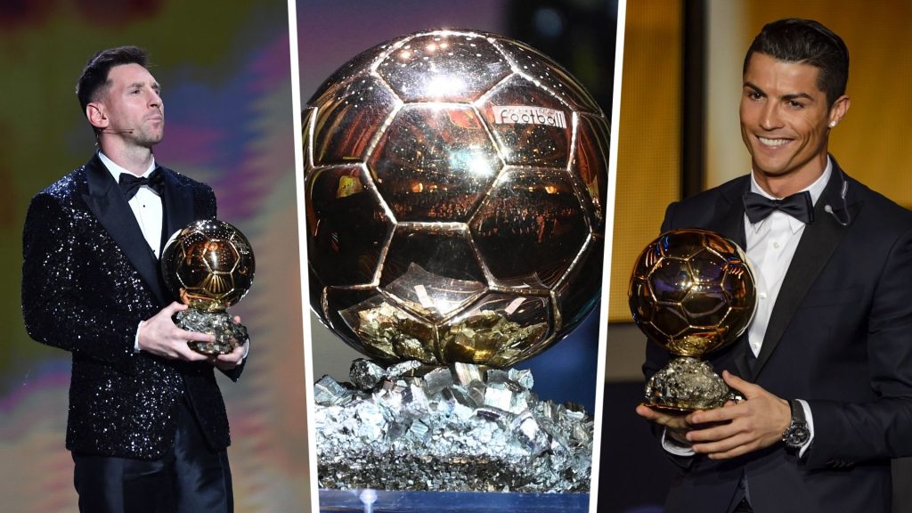 ميسي ورونالدو الترتيب التاريخي للكرة الذهبية